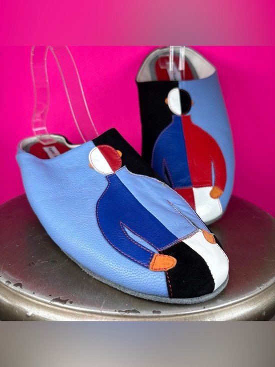 Razgulyaev Blagonravova Suprematism Blue Red Leather Black Suede Slipper EU 46 main image 8